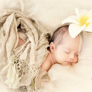 Gold Coast Baby Portrait with Frangipani Gold Coast Baby Portrait with Frangipani