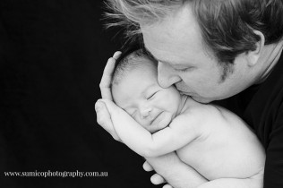 Newborn and Father Portrait Brisbane