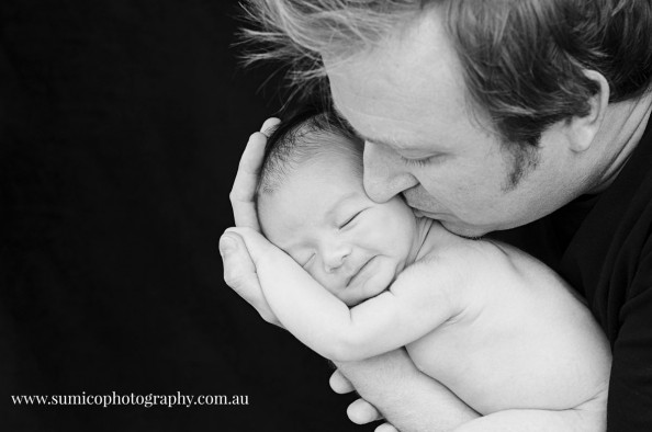 Newborn and Father Portrait Brisbane