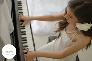 High School Senior playing piano