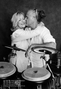 Couple Portrait with drum set