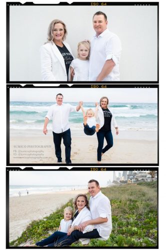 Family photo shoot on the Gold Coast Beach