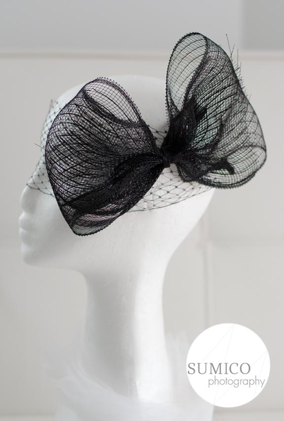 Black Ribbon Headpiece