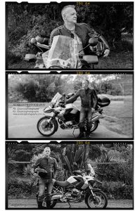 Portrait of man with his BMW bike by Sumico Photography